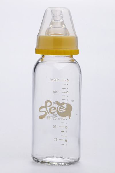 施貝樂黃色直身玻璃奶瓶180mlLBZ08