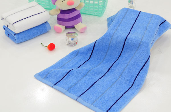 智陽藍色條紋兒童毛巾