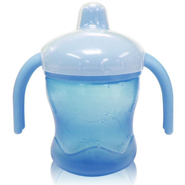 媽媽易嬰兒波浪學水杯雙耳學飲杯藍色