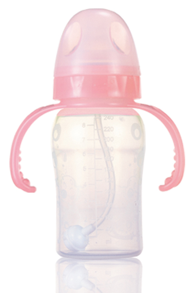 媽媽易300毫升全自動雙柄寬口硅膠奶瓶(pp包裝)粉色