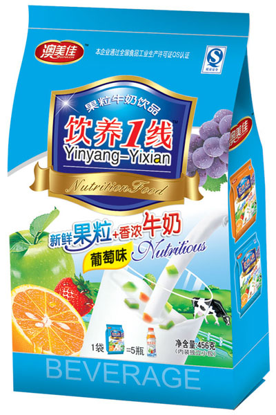 澳美佳葡萄味鮮果粒+香濃牛奶