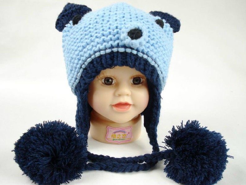 幼之戀卡通小熊兒童帽藍色