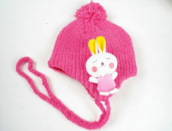 幼之戀可愛(ài)卡通護(hù)耳帽粉色