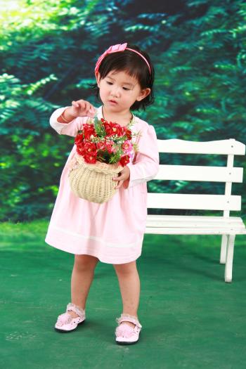 迪酷啦女童長袖連衣裙