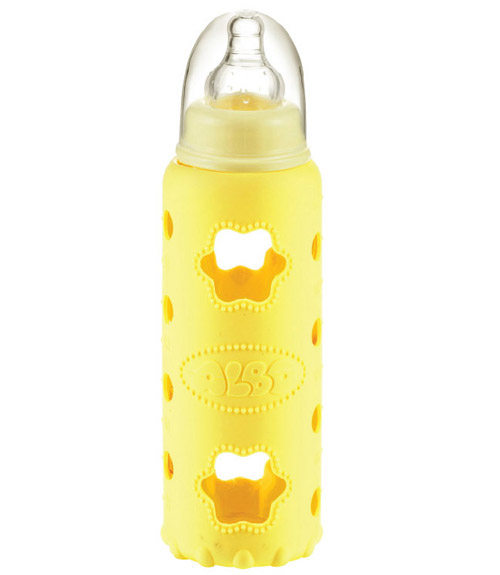 愛(ài)樂(lè)寶標(biāo)口晶鉆玻璃奶瓶240ml黃色