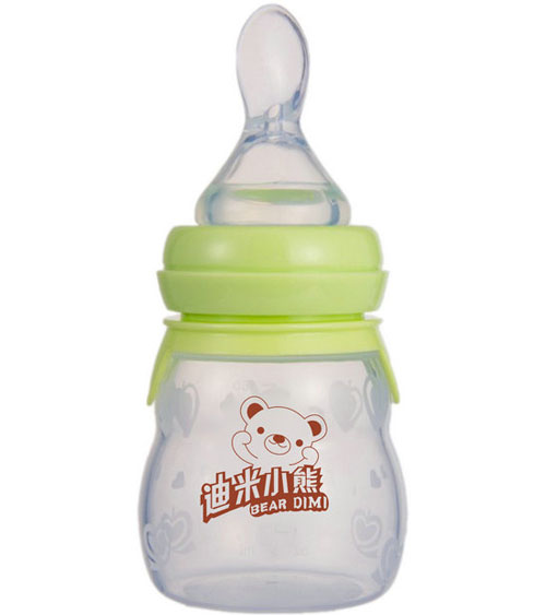 迪米小熊寬口有柄自動硅膠米糊180ml