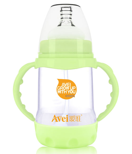 噯唯寬口徑帶柄自動防脹氣PP奶瓶(180ml)