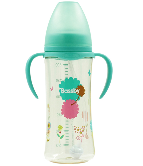 貝斯比寬口弧形PPSU自動(dòng)奶瓶300ml綠色