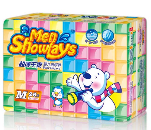 Menshowlays極薄干爽嬰兒紙尿褲M碼