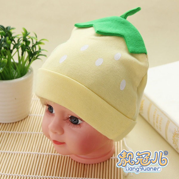 靚冠兒嬰幼兒草莓帽子黃色