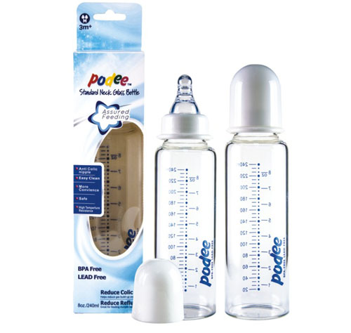 PODEE標(biāo)口晶鉆玻璃奶瓶(單只裝)M孔