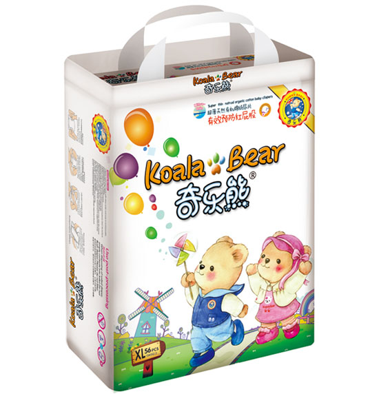 奇樂熊超薄有機(jī)棉尿片XL碼56片