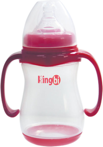 健貝雙柄紅色pp奶瓶180ml