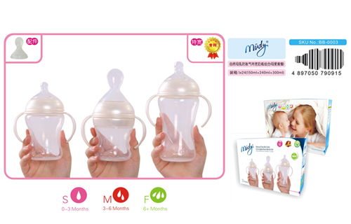 麥地自然母乳防脹氣特寬硅膠奶瓶(母愛套裝)