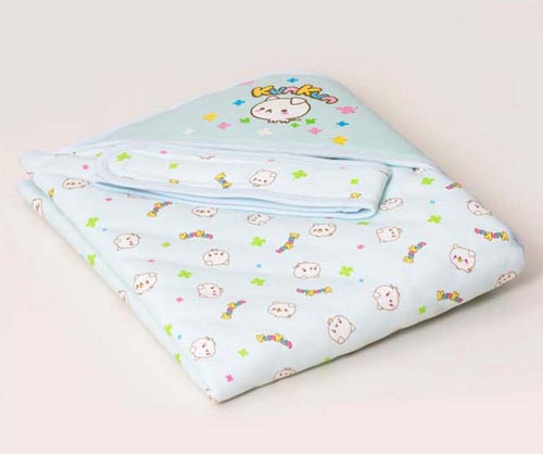 KUNKUN嬰兒用包巾淺藍(lán)色