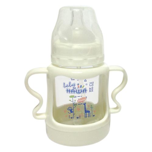 可娃寬口徑防摔晶鉆玻璃奶瓶120ML