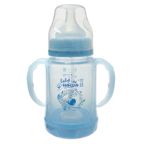 可娃寬口徑雙層保護(hù)晶鉆玻璃奶瓶180ML