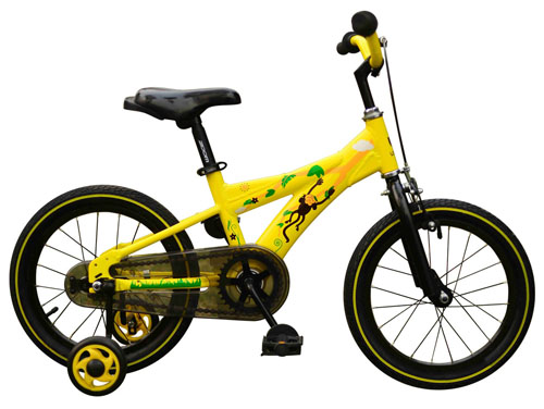 USEE優(yōu)適叢林鋁合金檸檬黃16寸兒童自行車