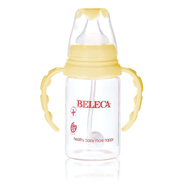 貝樂(lè)嘉黃色雙柄全自動(dòng)防爆嬰兒奶瓶