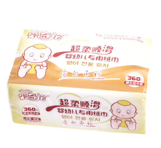 愛(ài)奇諾超柔順滑-嬰幼兒專用360張紙巾