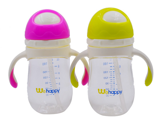 210ml旋轉蘑菇頭PA學飲杯紅色綠色