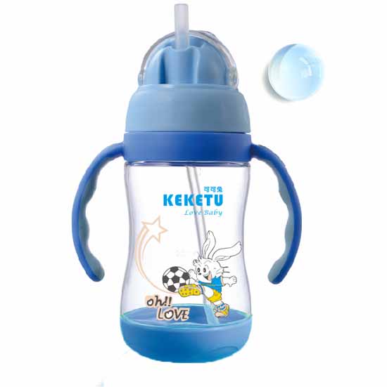 可可兔晶透手柄學(xué)飲杯300ml