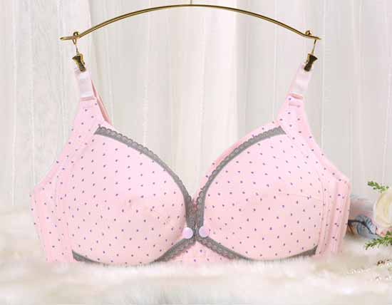 元曼零感輕盈515前開扣無鋼托哺乳內(nèi)衣內(nèi)褲粉紅玉點(diǎn)