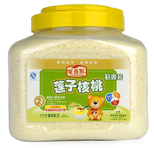 優(yōu)蓓聰蓮子核桃營養(yǎng)米粉2段(桶裝)