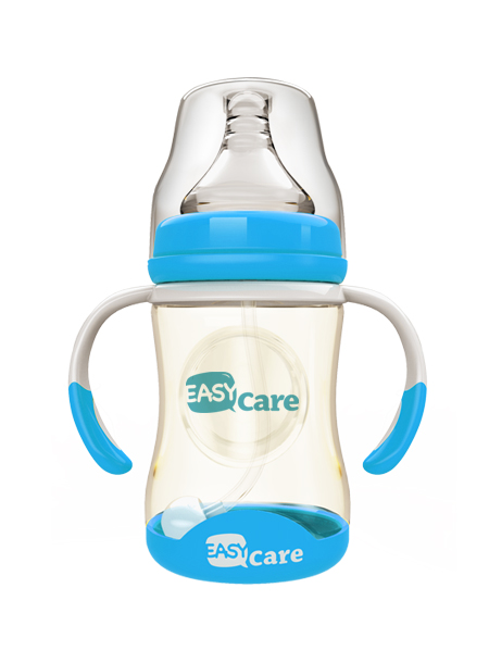 伊斯卡爾160mlPPSU自動寬口徑感溫奶瓶(藍)