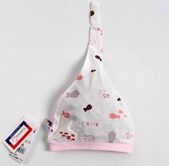 金色小魚單面竹纖維寶寶帽