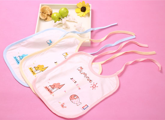 金色小魚單面蘆薈纖維中號(hào)口水圍