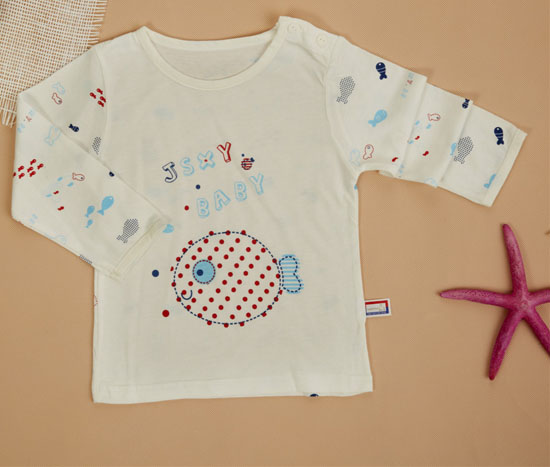 金色小魚(yú)竹纖維單面小魚(yú)肩開(kāi)衫