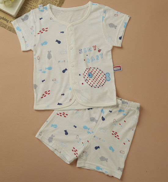 金色小魚(yú)竹纖維單面小魚(yú)短袖桃開(kāi)套