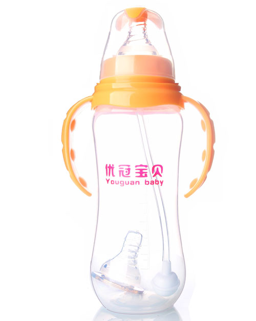 優(yōu)冠寶貝標(biāo)口徑PP奶瓶300ml橙色