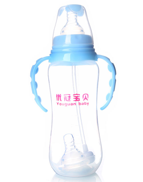 優(yōu)冠寶貝標口徑PP奶瓶300ml藍色