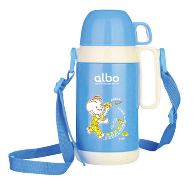 愛樂寶400ml兒童真空水壺藍