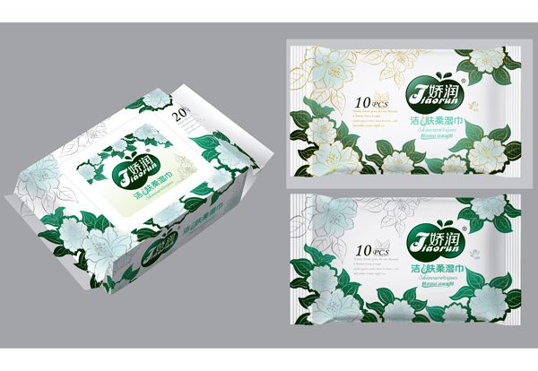 嬌潤(rùn)潔膚柔10片印象花濕巾