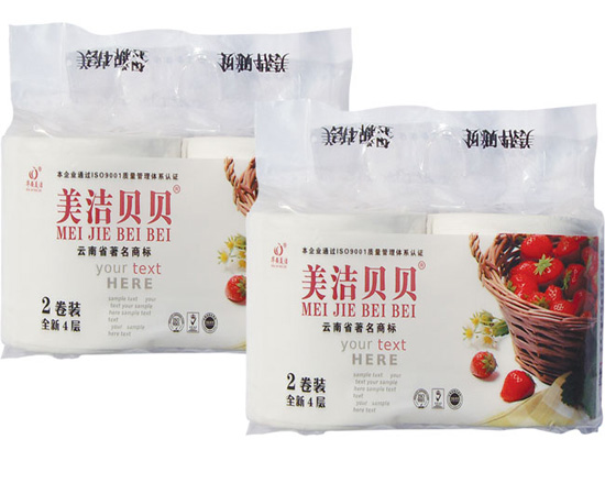 美潔貝貝4層草莓無芯2卷350g