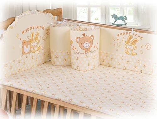 嬰兒坊嬰幼兒床圍用品米黃色