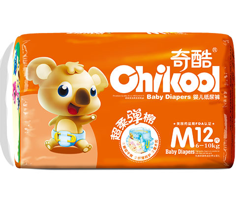 奇酷熊超柔彈棉紙尿褲M(mǎn)12片