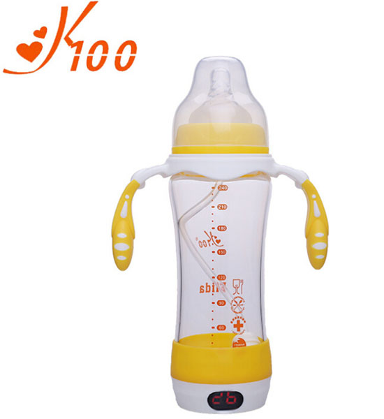 K100智能測溫雙手柄奶瓶黃色