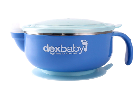 Dexbaby 不銹鋼保溫吸盤(pán)碗藍(lán)色