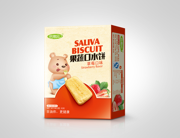 倍思貝草莓味果蔬口水餅32克長(zhǎng)形