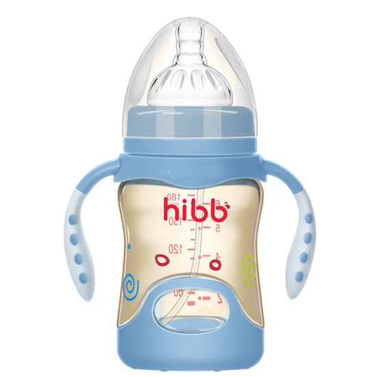 浩一貝貝防摔PPSU奶瓶藍色180ml