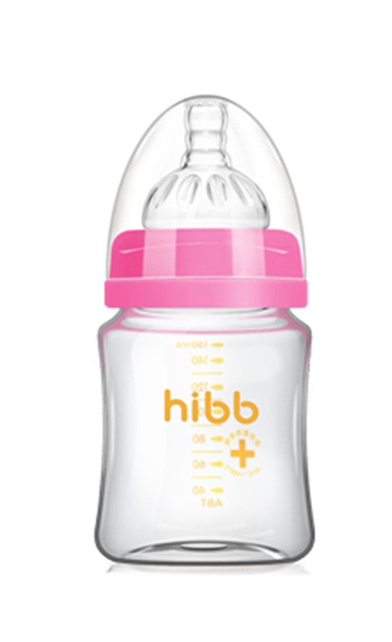 浩一貝貝寬口玻璃奶瓶紅色150ml