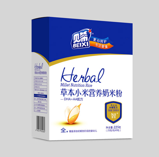 貝希草本小米奶米粉盒裝-DHA+AA配方