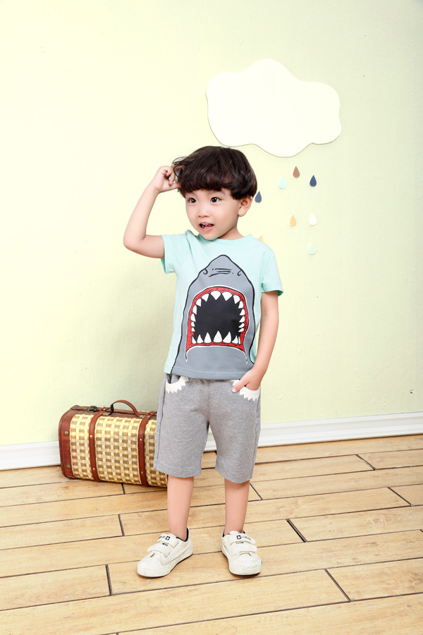 小狗巴納男寶寶鯊魚套裝