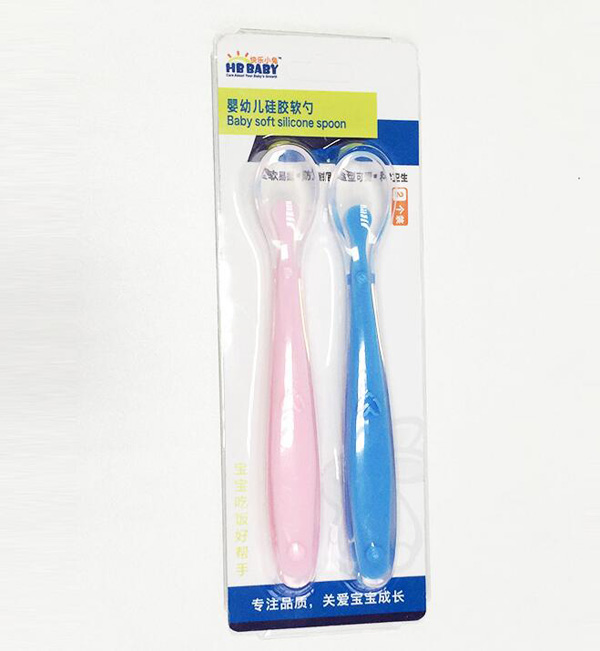 快樂小兔2個裝嬰兒硅膠勺訓(xùn)練勺