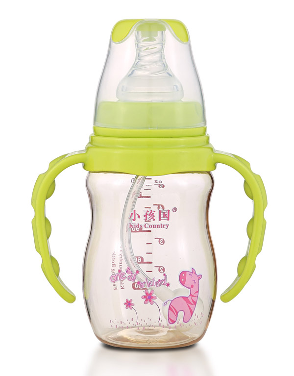 小孩國(guó)初生標(biāo)口弧形自動(dòng)PPSU奶瓶 綠色150ML