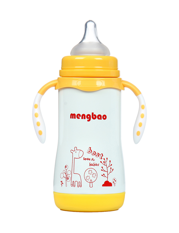 盟寶保溫奶瓶水壺兩用-黃色